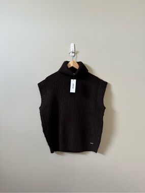 Jason Wu (NWT) sleeveless turtleneck knit sweater vest - chocolate brown
